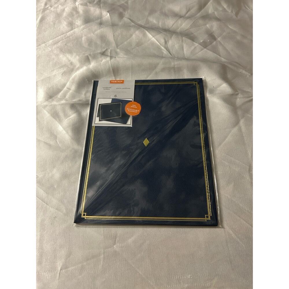 Gartner Studios Certificate 6 8.5 X 11 Blue with Gold Detail Certificate Holders